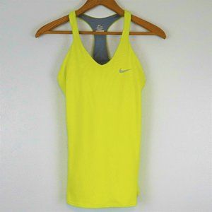 Nike Dri-Fit XS Racerback Tank Built-In Bra Yellow